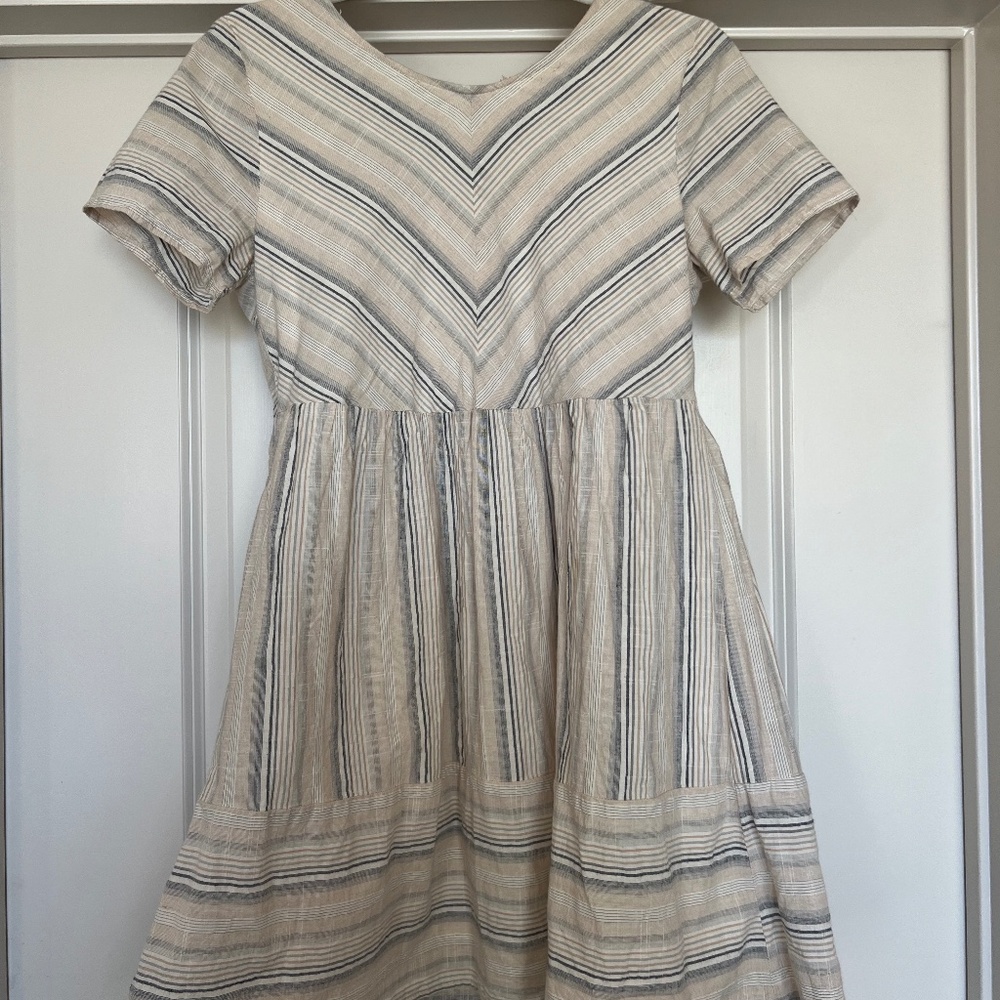 Blue and white skater dress